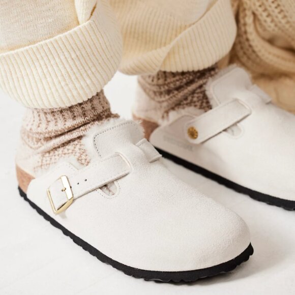 Boston women's Shearling Birkenstock Color: Antique White new